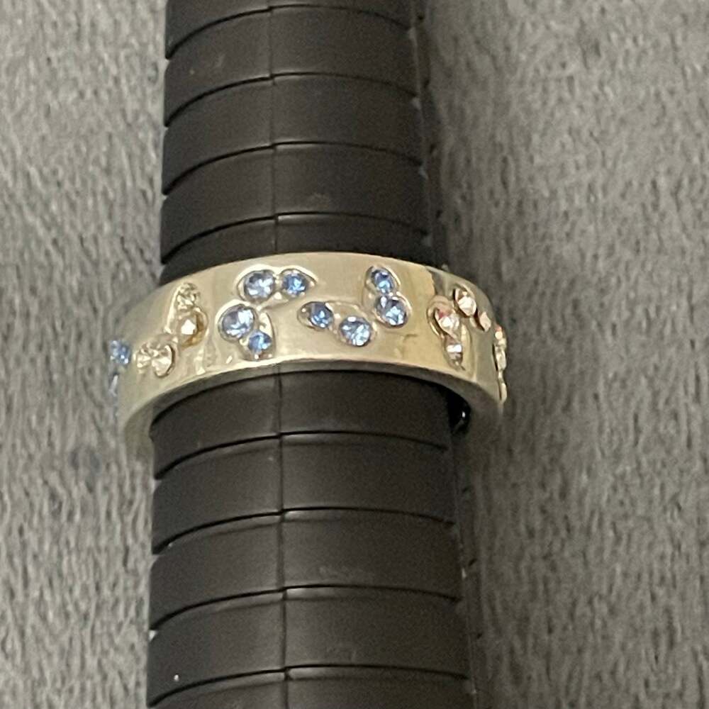 Women's Butterfly Ring Unknown Gemstones Blue and Silver Size 9.25